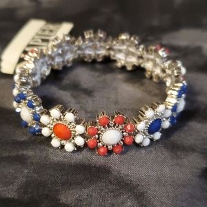 Napier stretch bracelet red, white & blue